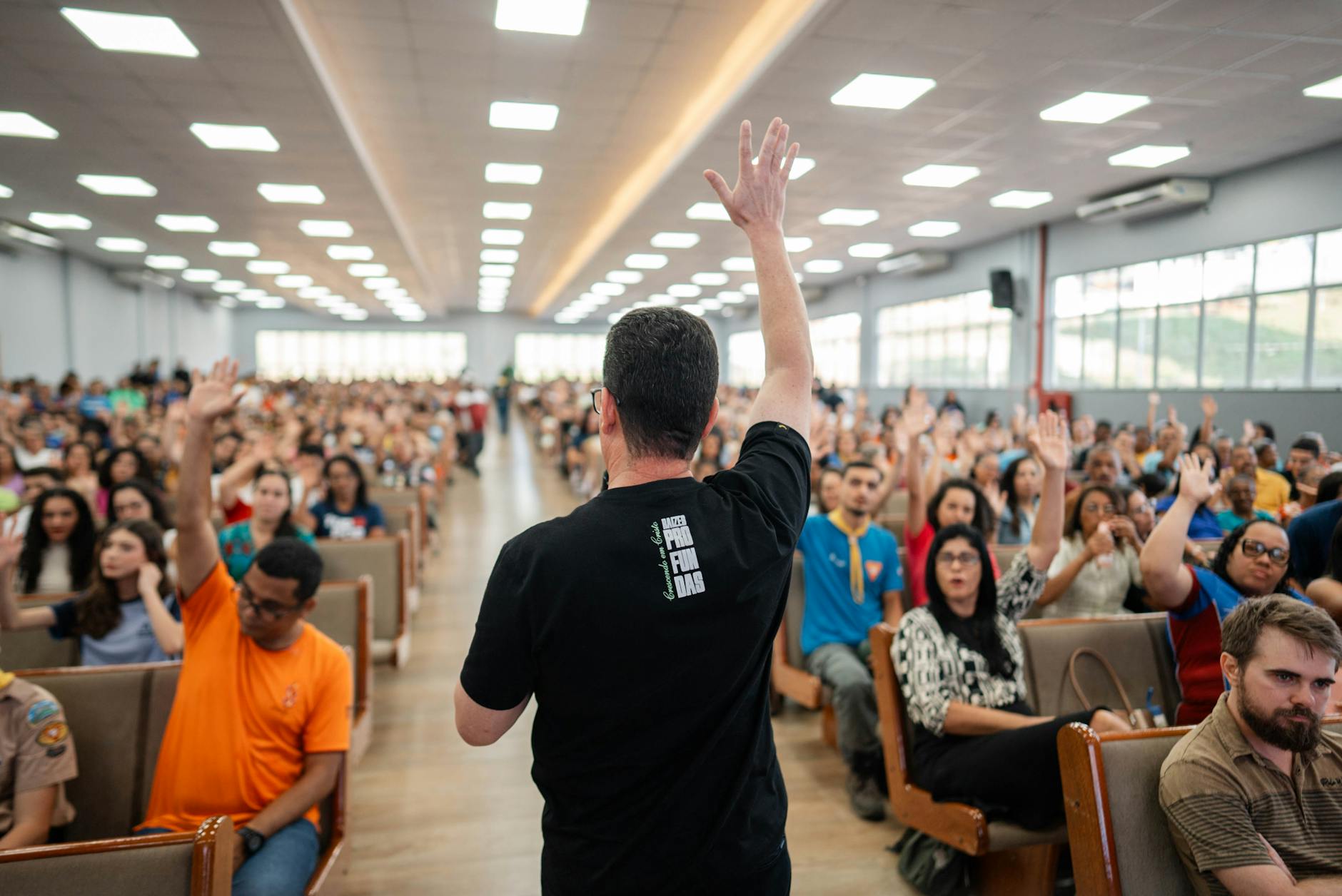 engaging seminar in large auditorium