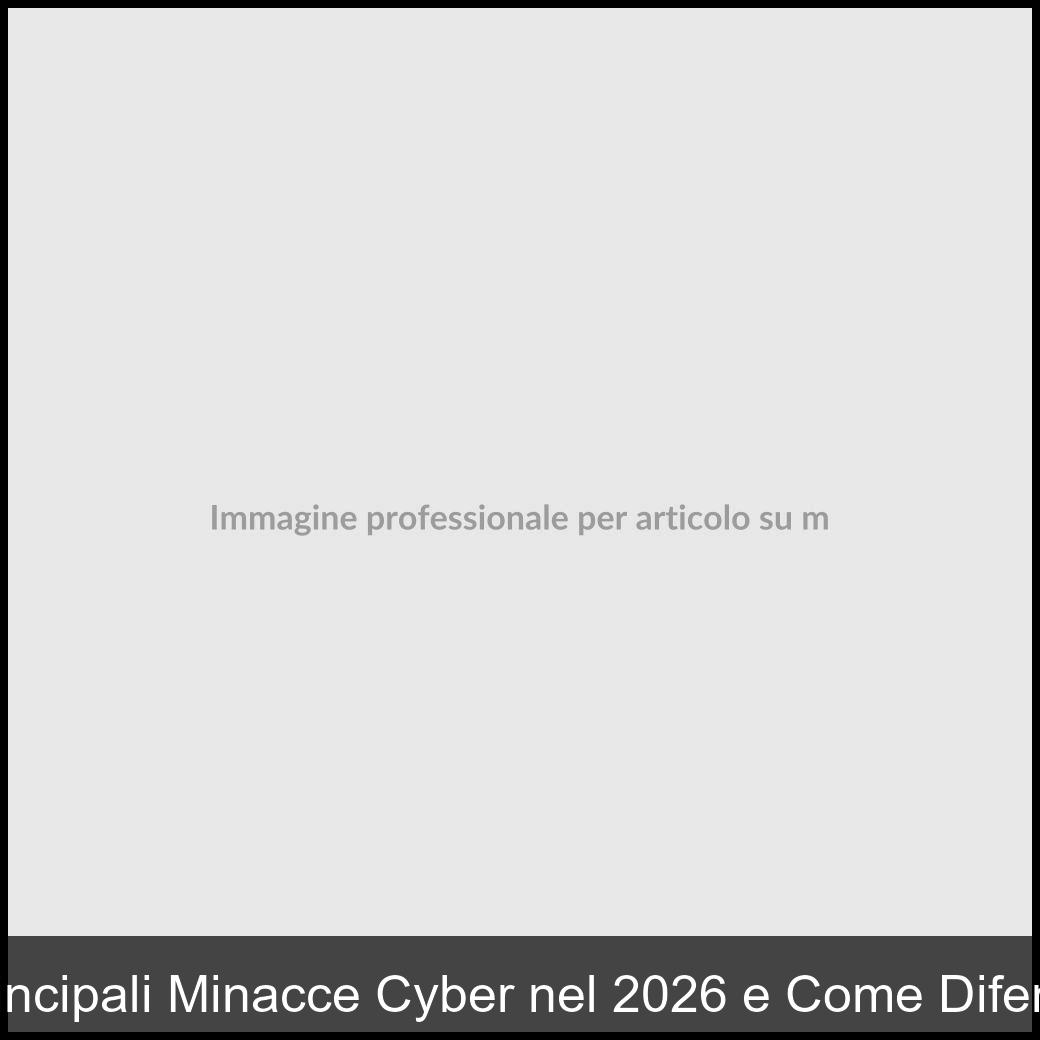 Le Principali Minacce Cyber nel 2026 e Come Difendersi - Culture ...